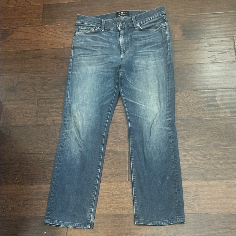 7 For All Mankind Men's Dark Blue Straight Jeans